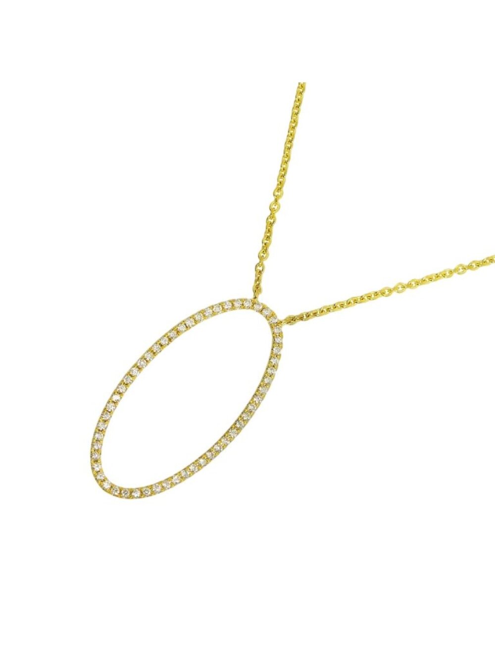 Tiffany & Co Metro Oval Diamond Necklace 41 18k Yellow Gold